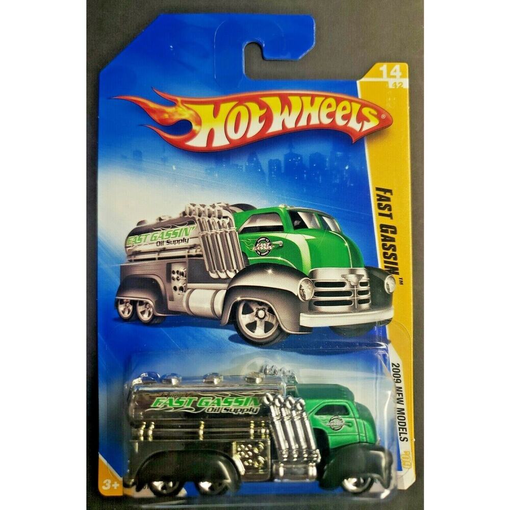 2009 Hot Wheels Fast Gassin Green 14/42 New Models Diecast Tanker Truck HW15‎